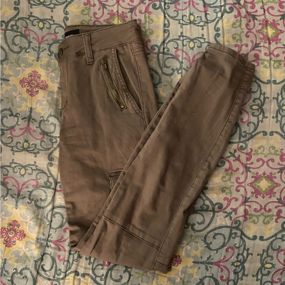 Green Skinny Jeans with Detailing